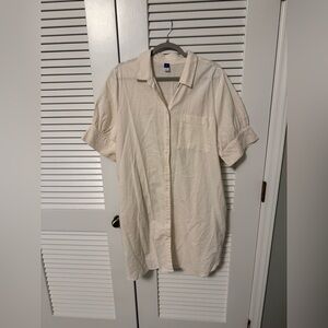 XL Old Navy Natural Color Linen- Blend Shirt Dress